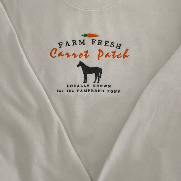 Pampered Pony’s Carrot Patch Embroidered Sweatshirt - Picture 2 of 3